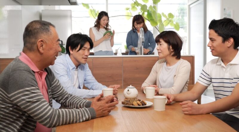 Family talking