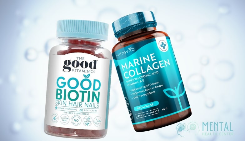 biotin and collagen pill bottle