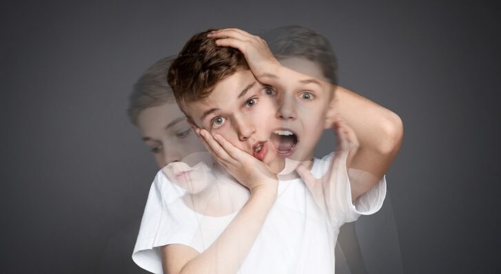 Conceptual image showing rapid mood changes associated with bipolar disorder